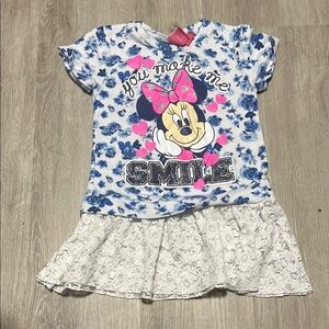 Disney Minnie Mouse Blue and White Kids Top